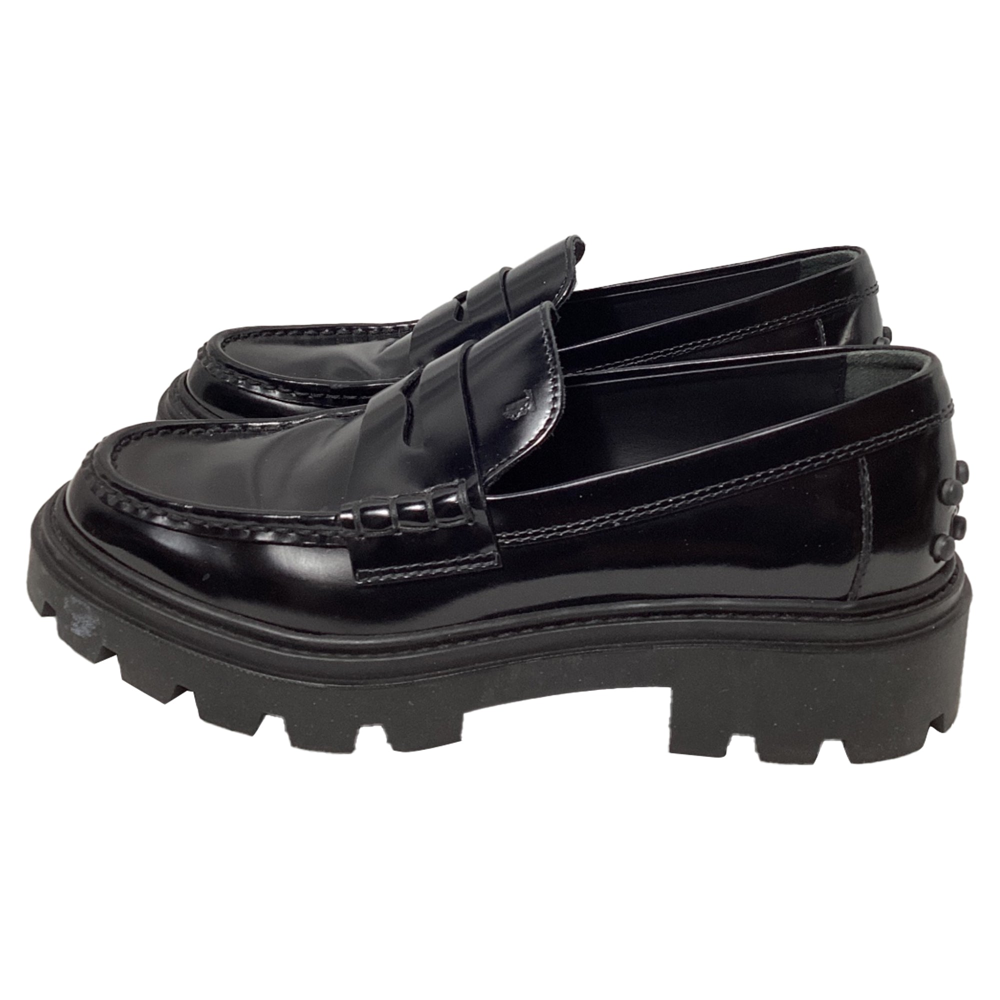 Women's Tod's Penny Loafers in Black Leather