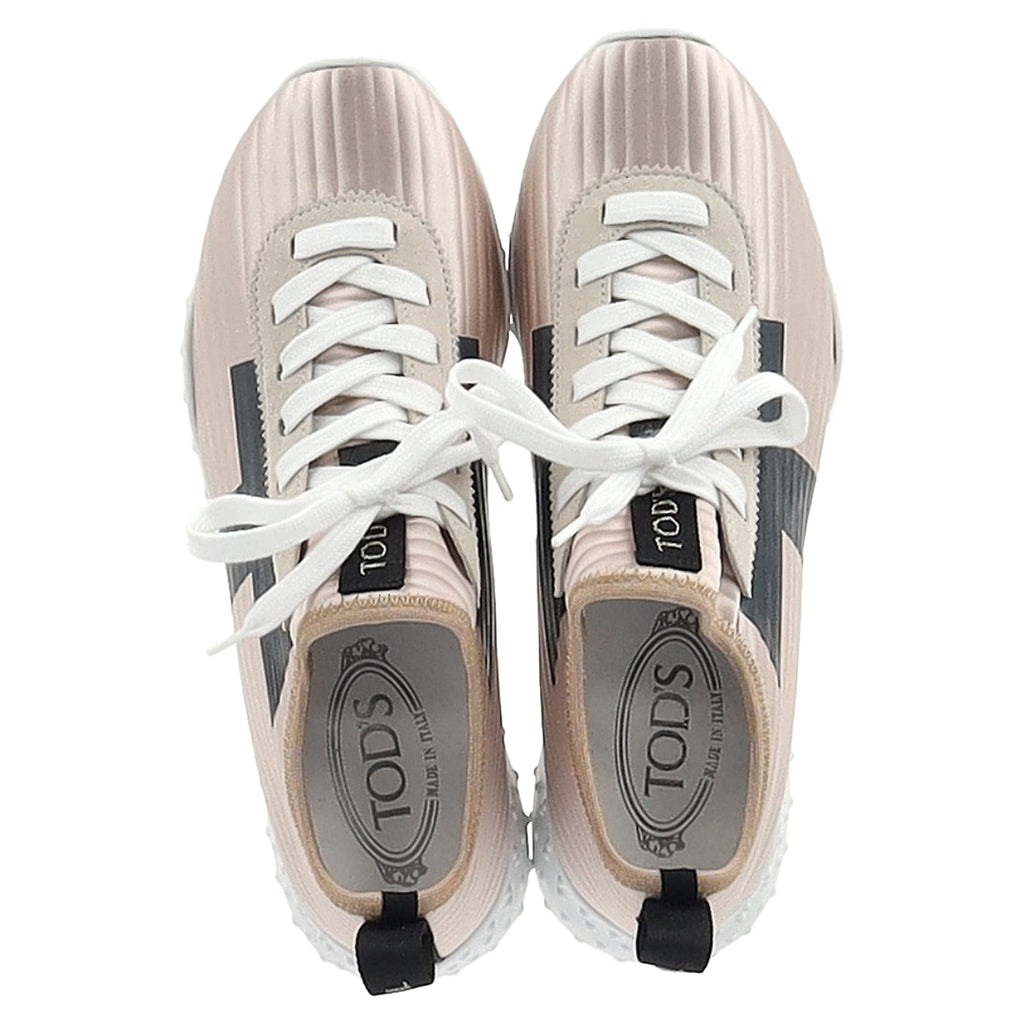 Women's  Tod's Quilted Lace-Up Sneakers in Blush Pink Leather