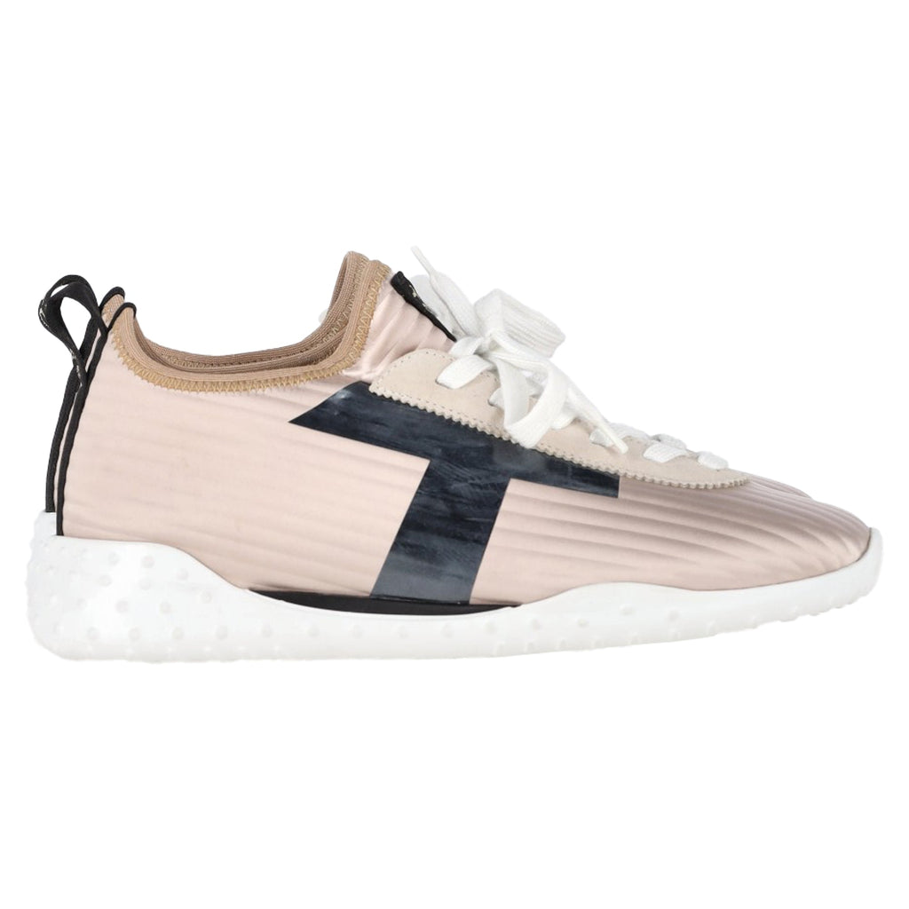 Women's  Tod's Quilted Lace-Up Sneakers in Blush Pink Leather