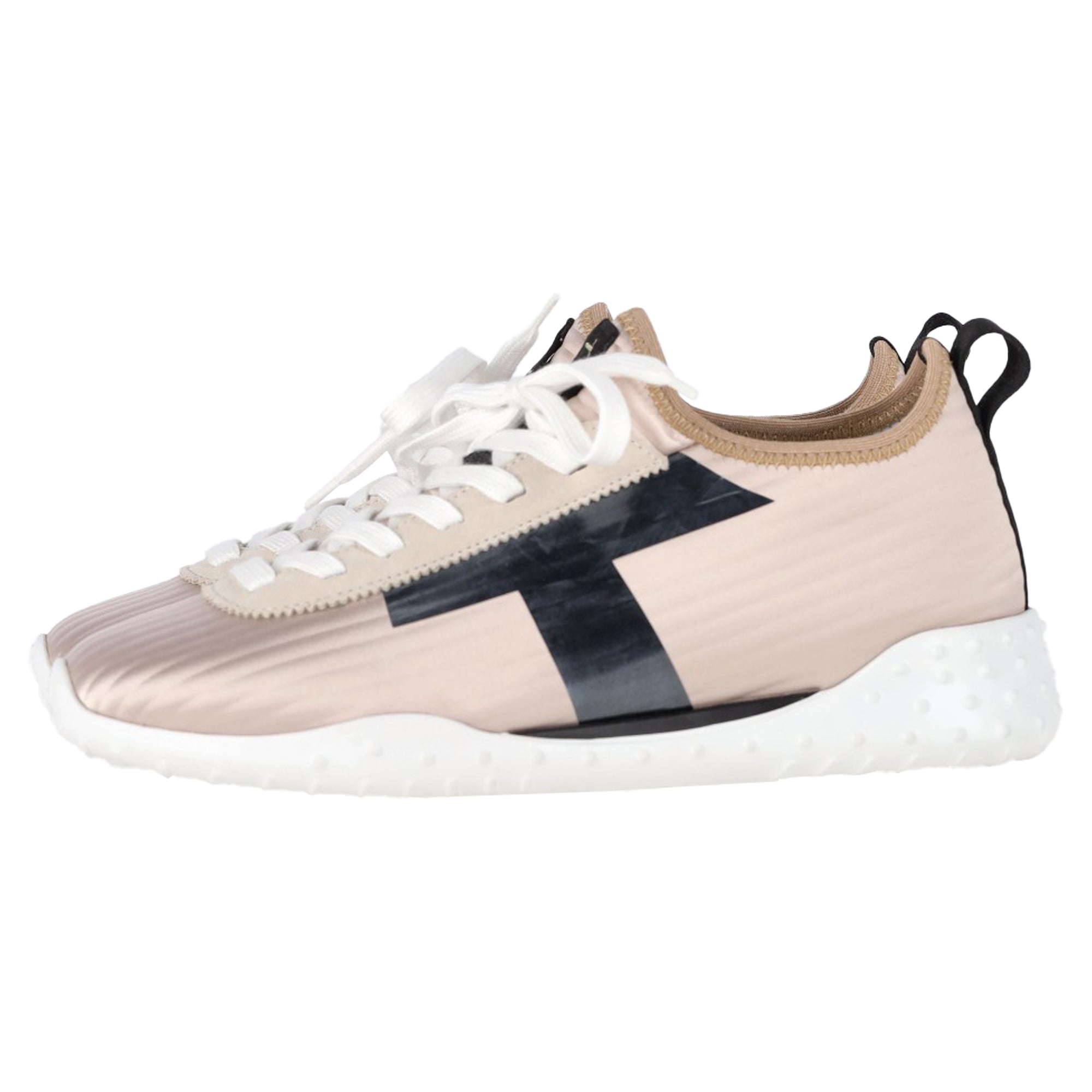 Women's  Tod's Quilted Lace-Up Sneakers in Blush Pink Leather