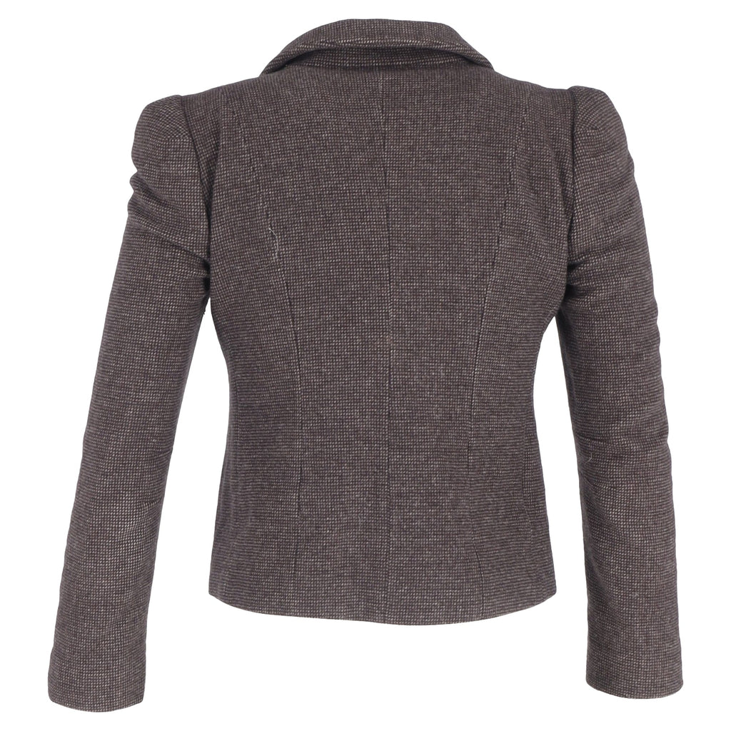 Gucci Textured Double-Breasted Blazer in Brown Wool