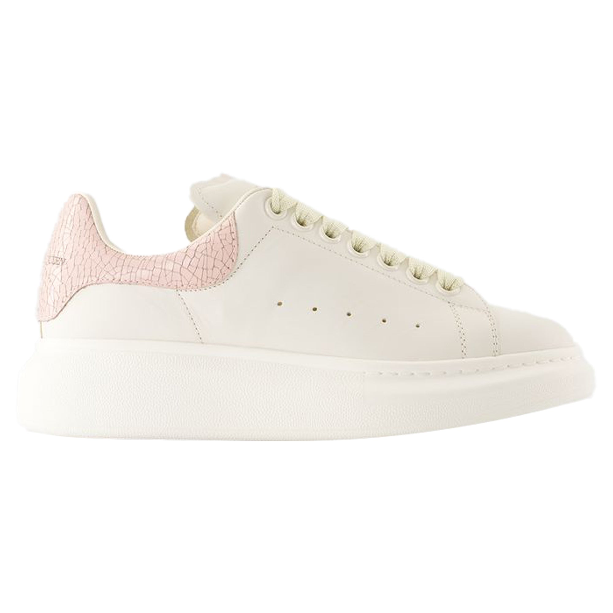 Women's Oversize Sneakers - Alexander McQueen - Leather - White/Pink