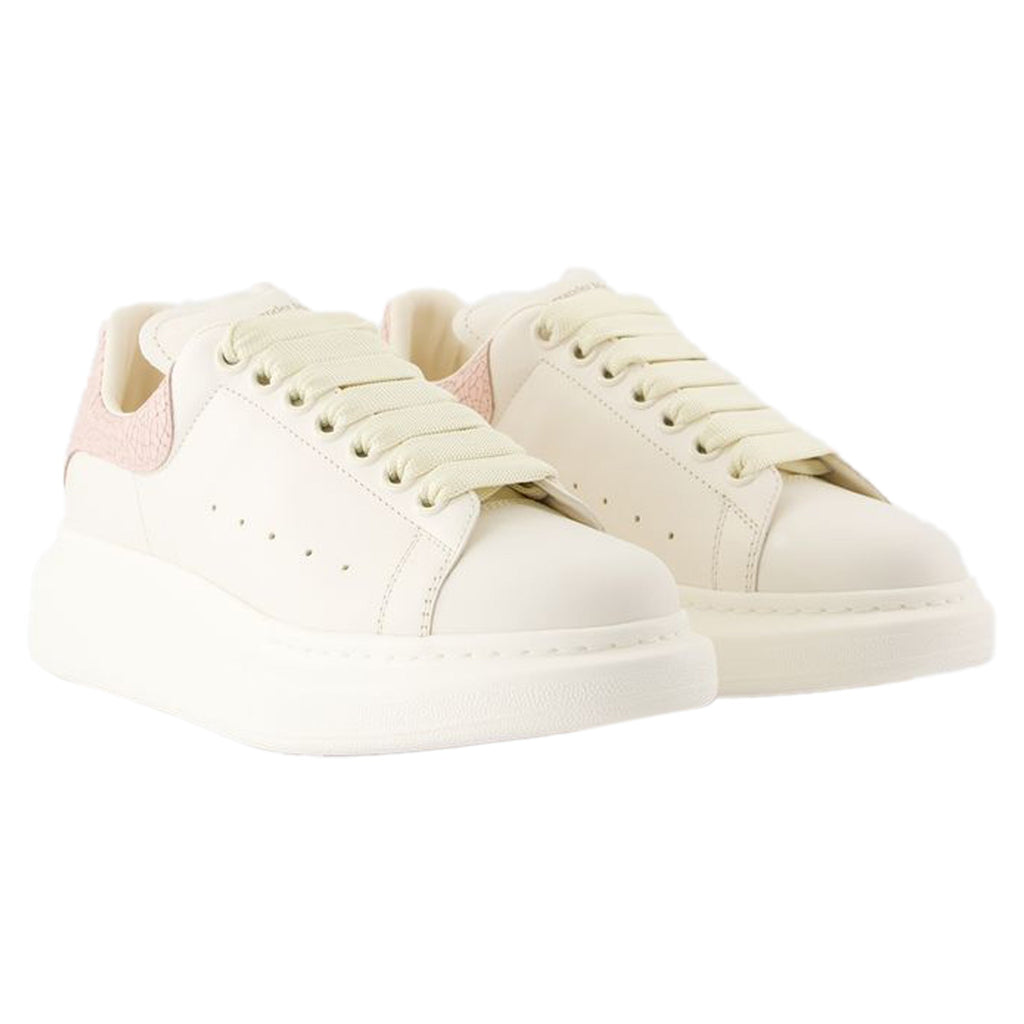 Women's Oversize Sneakers - Alexander McQueen - Leather - White/Pink
