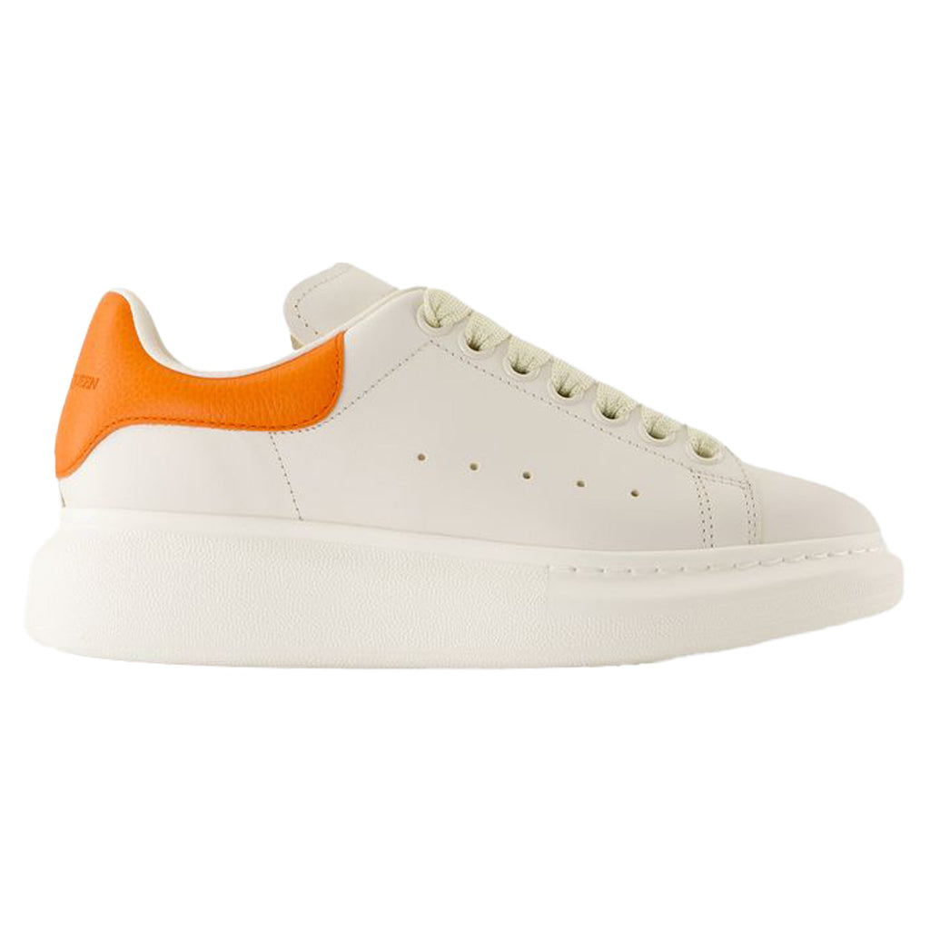 Women's Oversize Sneakers - Alexander McQueen - Leather - White/Orange