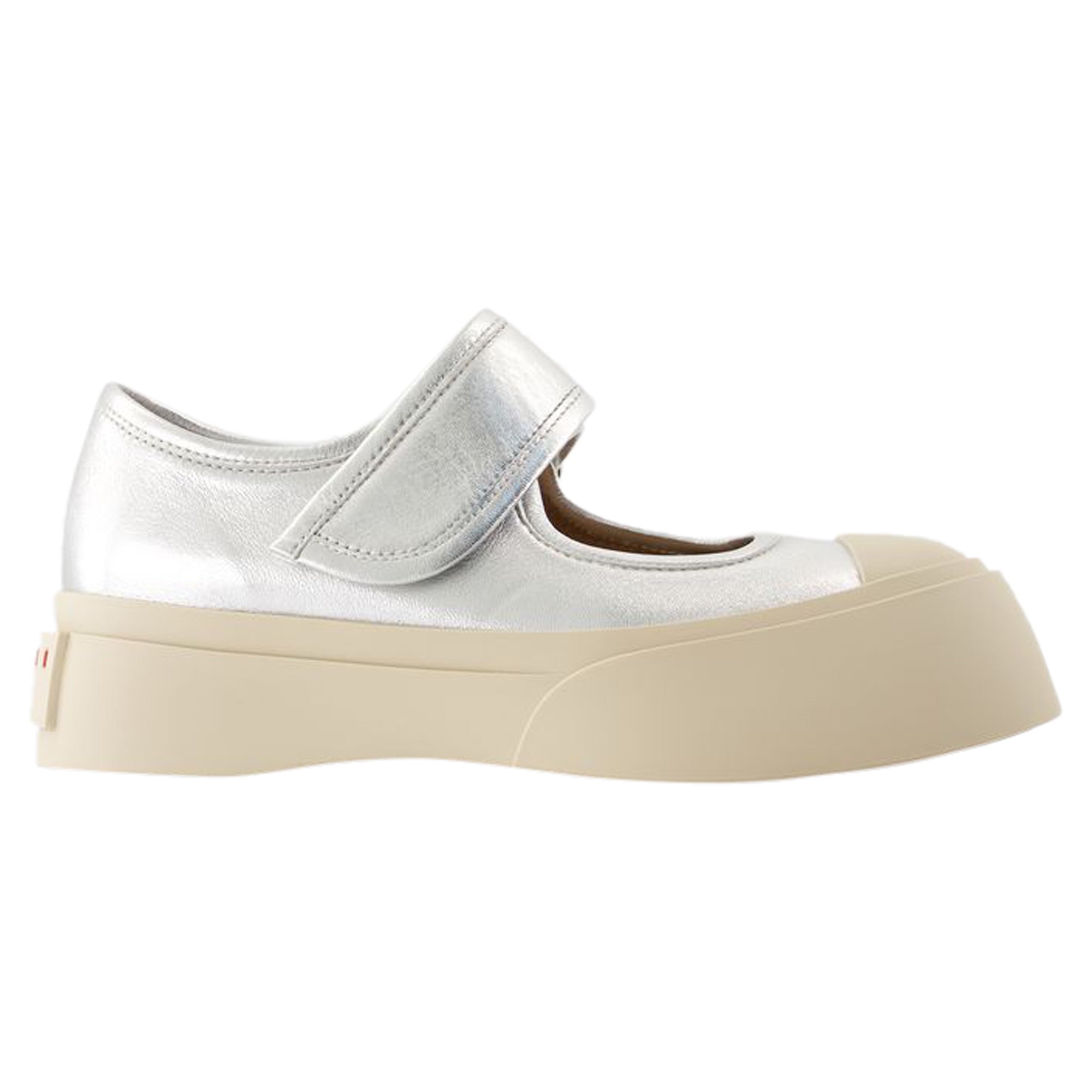 Women's Mary Jane Sneakers - Marni - Leather - Silver