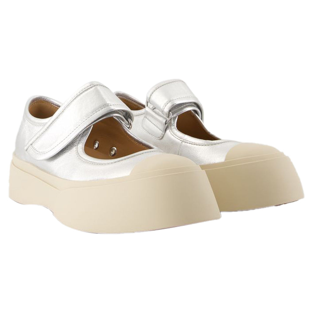 Women's Mary Jane Sneakers - Marni - Leather - Silver