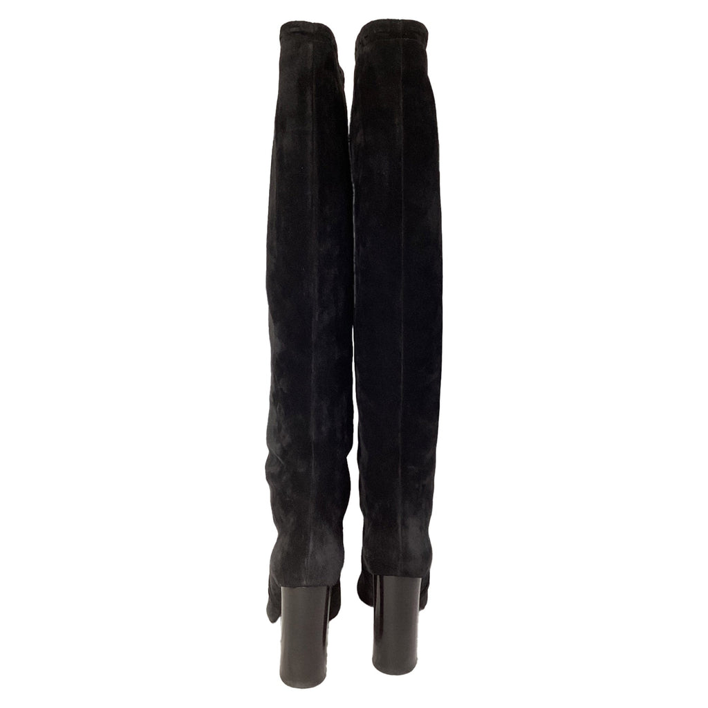 Women's Saint Laurent Meurice 105 Knee Boots in Black Suede