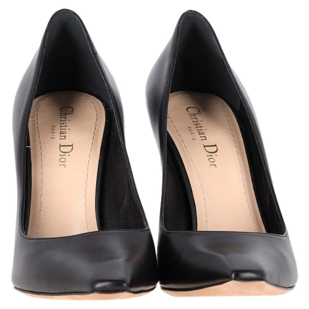 Christian Dior Square-Toe Pumps in Black Leather