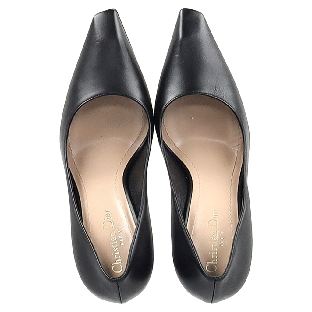 Christian Dior Square-Toe Pumps in Black Leather