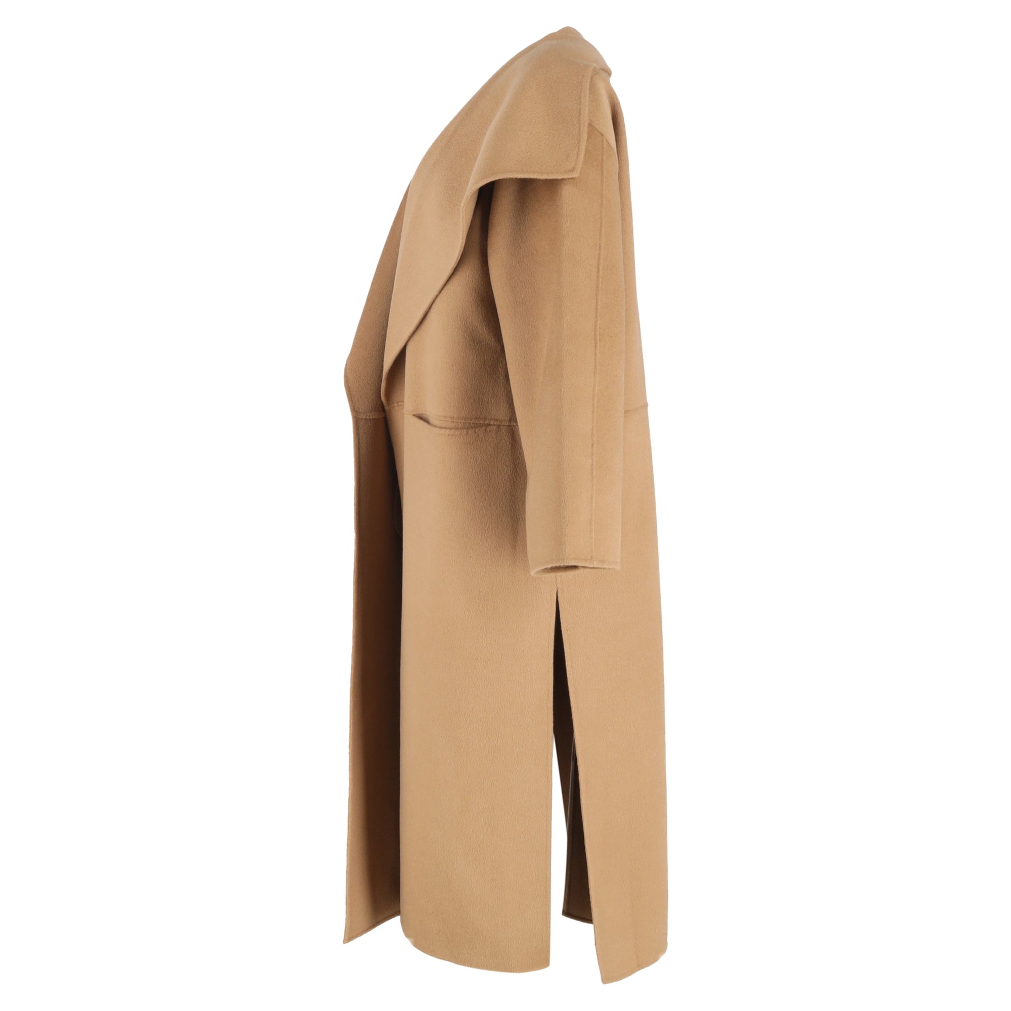 Totême Signature Shawl Coat in Brown Wool