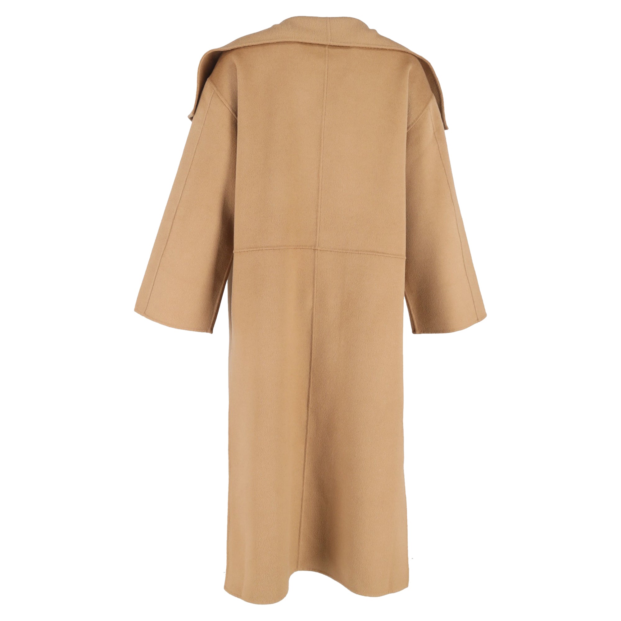 Totême Signature Shawl Coat in Brown Wool