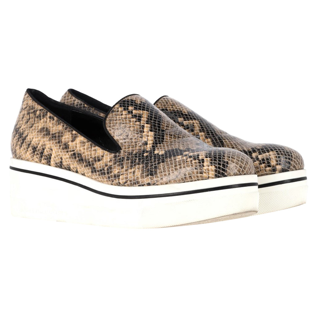 Stella McCartney Faux Python Platform Slip On Sneakers in Animal Print Leather