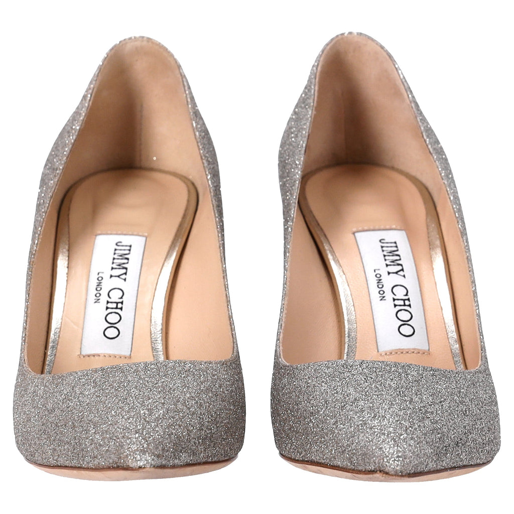 Women's Jimmy Choo Romy Pumps in Silver Glitter