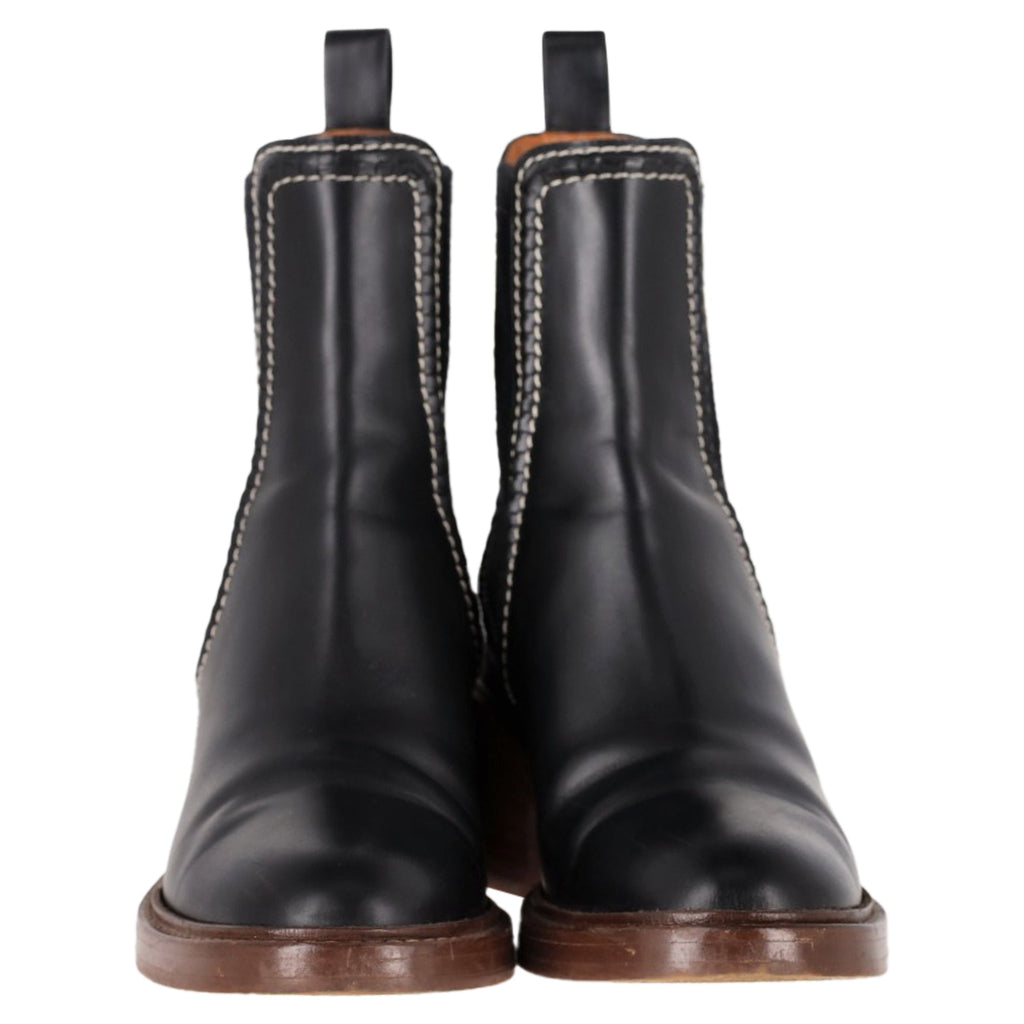 Chloé Mallo Chelsea Boots in Black Calf Leather
