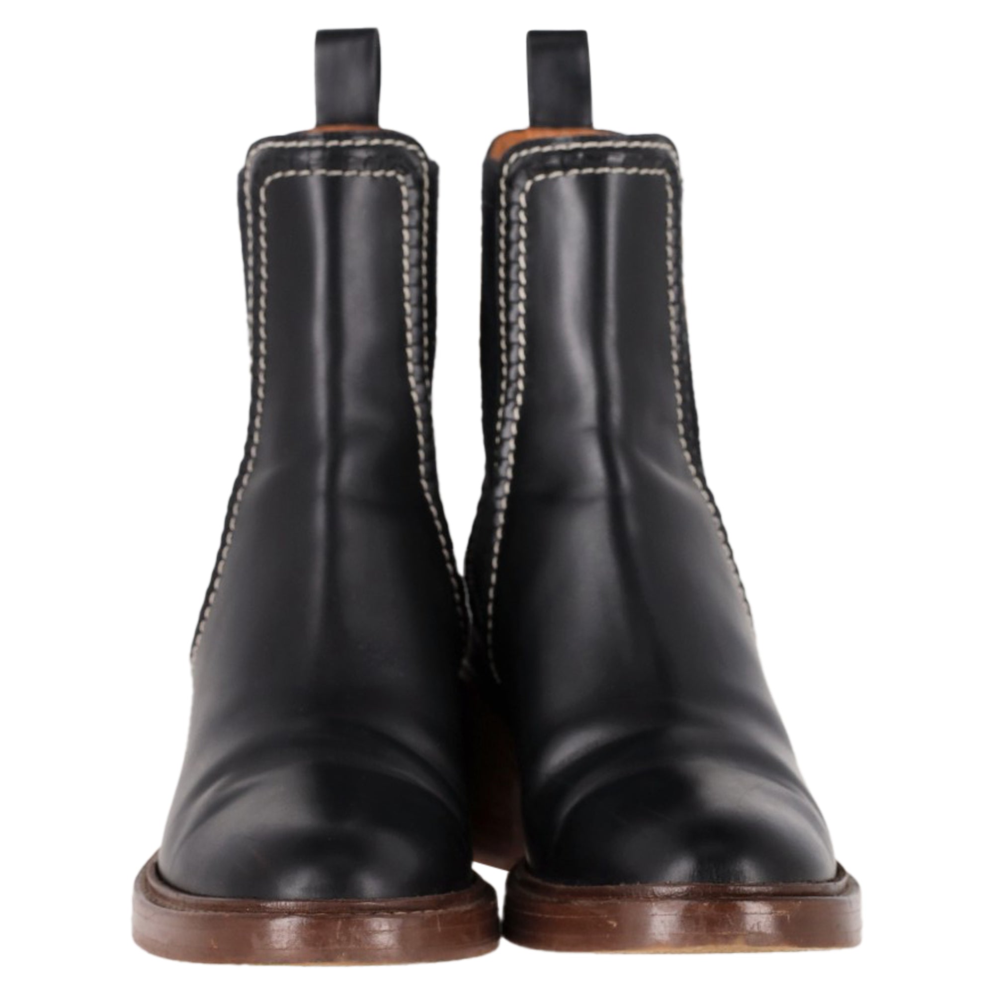 Chloé Mallo Chelsea Boots in Black Calf Leather