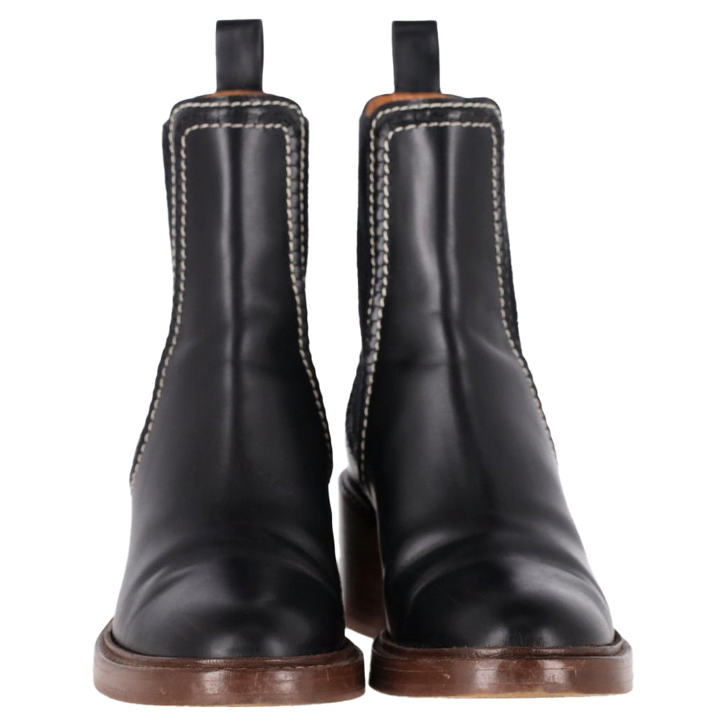 Chloé Mallo Chelsea Boots in Black Calf Leather