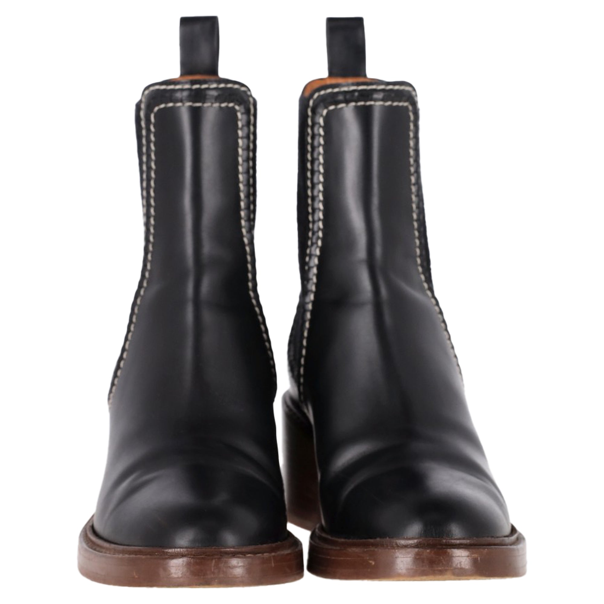 Chloé Mallo Chelsea Boots in Black Calf Leather