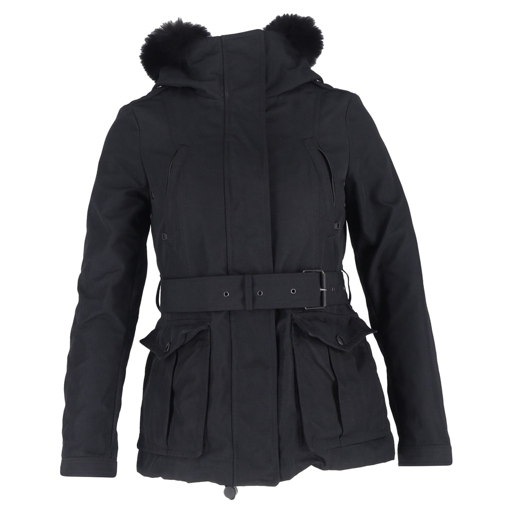 Burberry Brit Cloverdale Parka Jacket with Removable Vest in Black Polyester