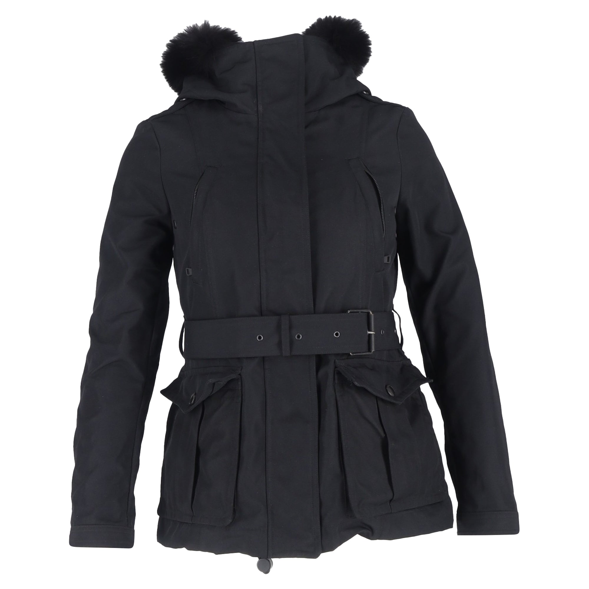 Burberry Brit Cloverdale Parka Jacket with Removable Vest in Black Polyester
