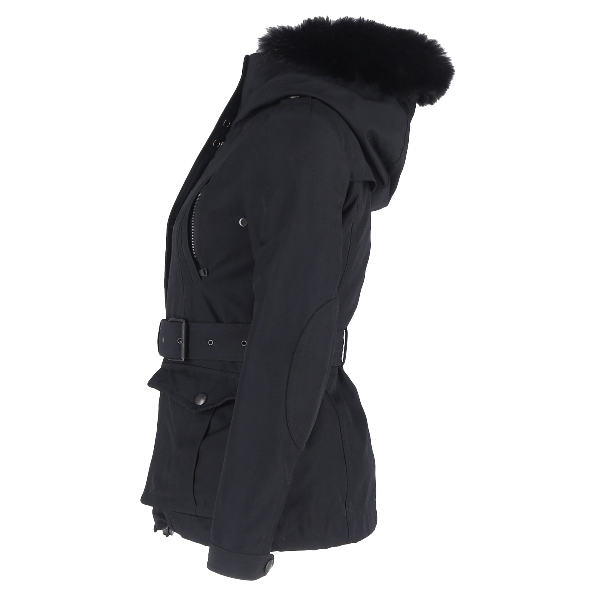 Burberry Brit Cloverdale Parka Jacket with Removable Vest in Black Polyester