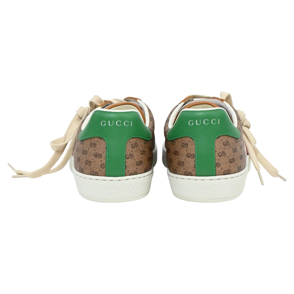 Gucci x Disney Ace Low-Top Sneakers in Brown Coated Canvas