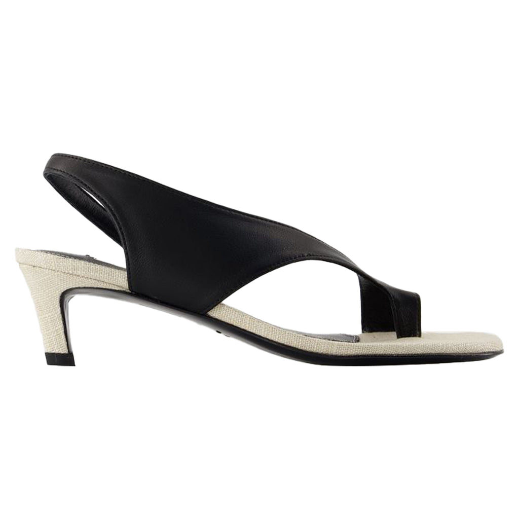 Women's Heeled Sandals - TOTEME - Leather - Black