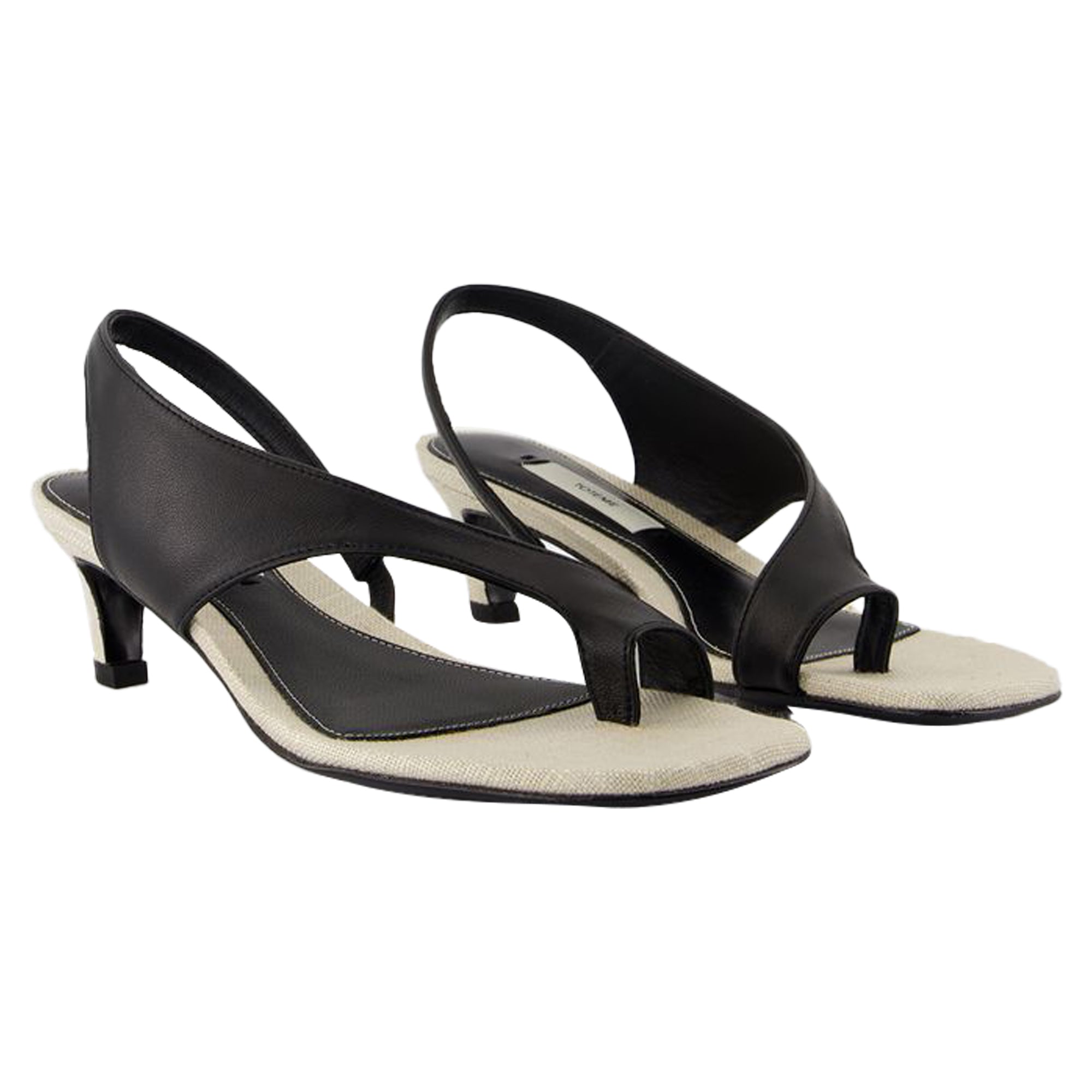 Women's Heeled Sandals - TOTEME - Leather - Black