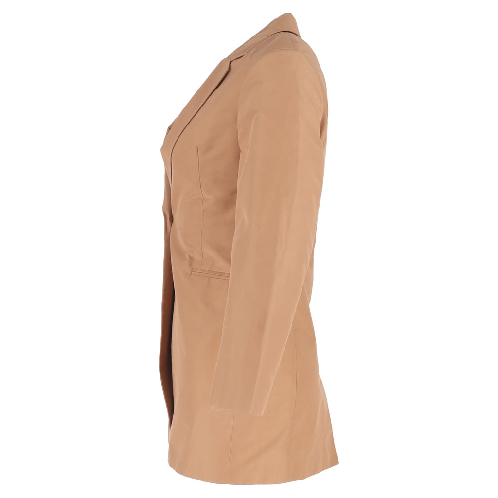 Victoria Beckham Single-Breasted Blazer in Brown Cotton