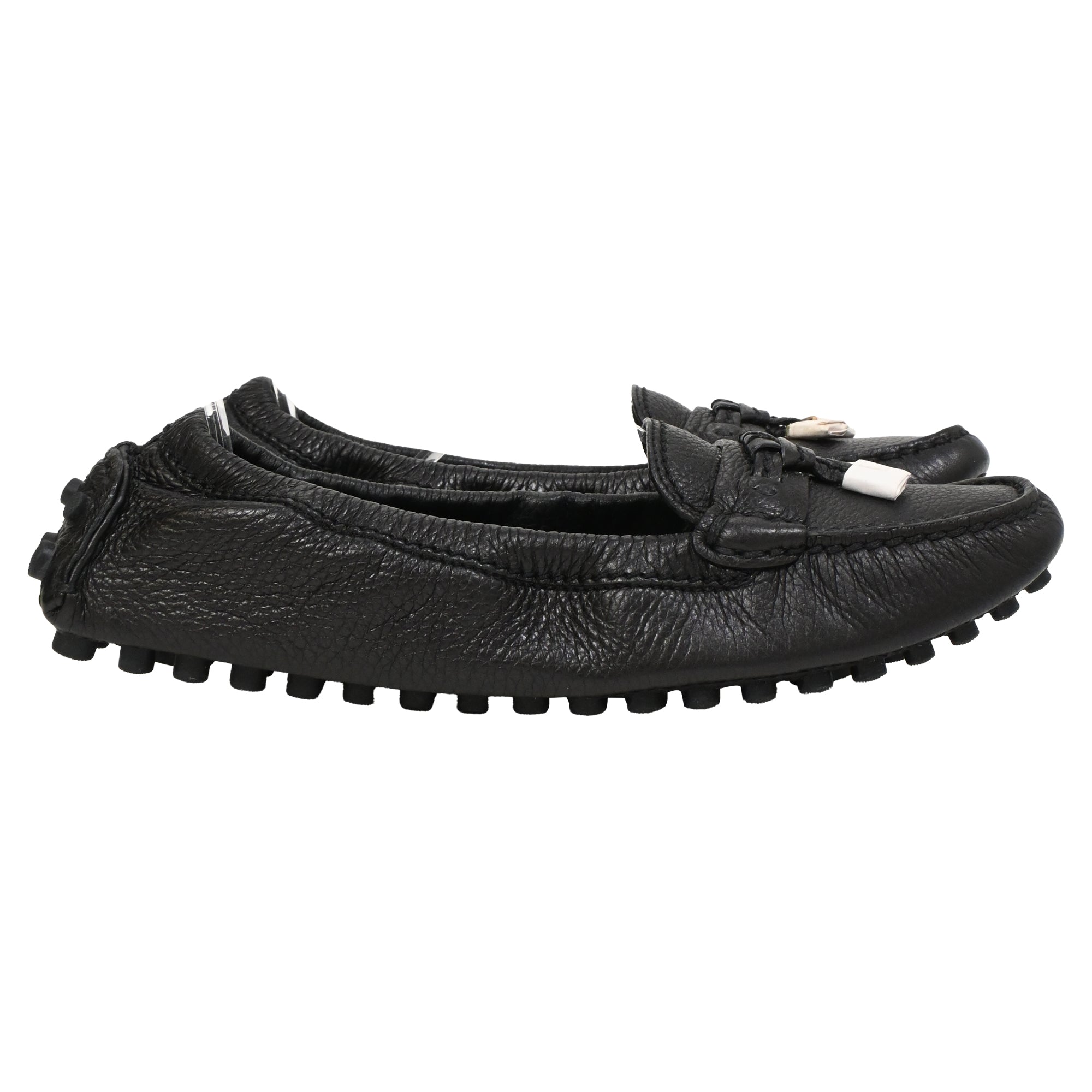 Louis Vuitton Lemon Loafers in Black Leather