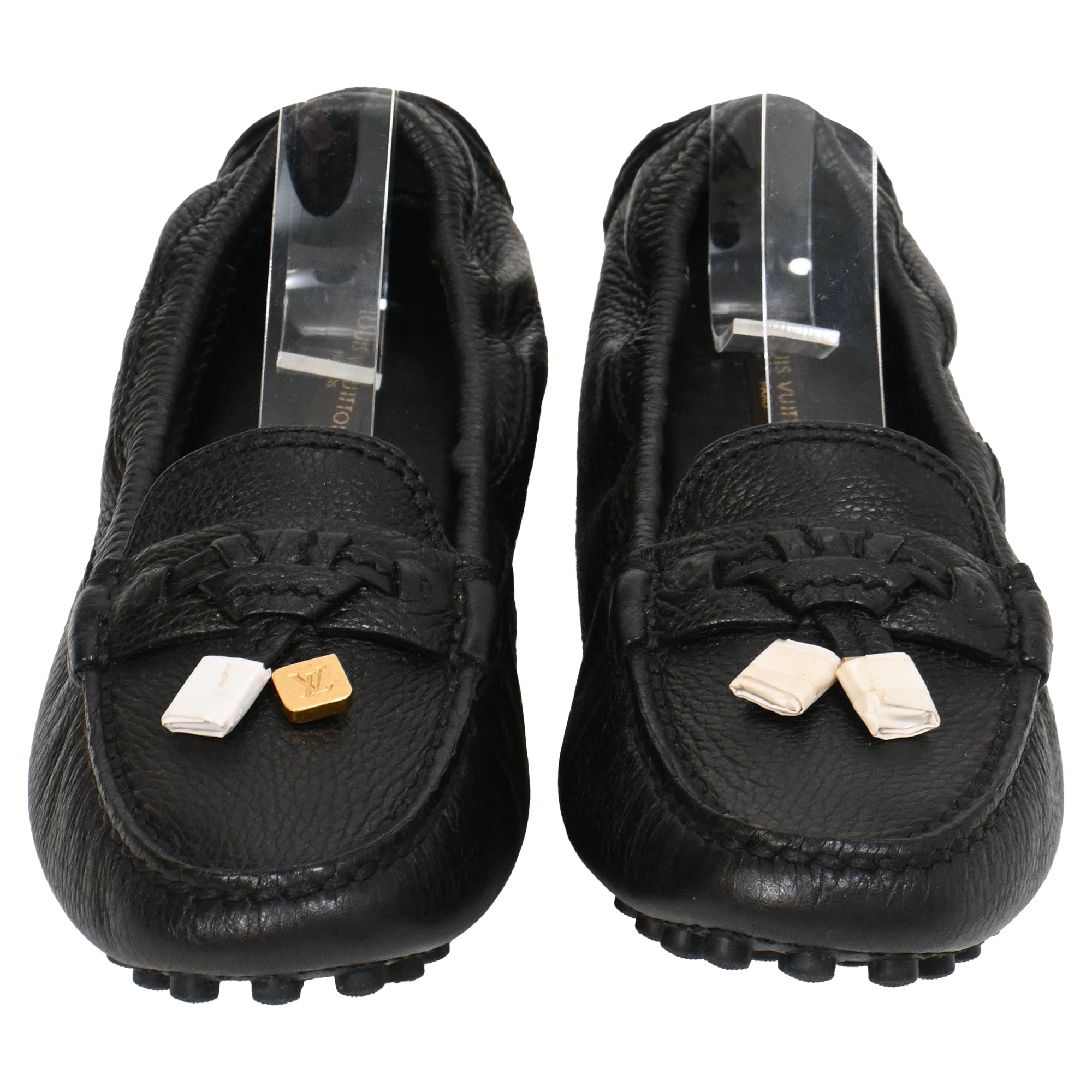Louis Vuitton Lemon Loafers in Black Leather