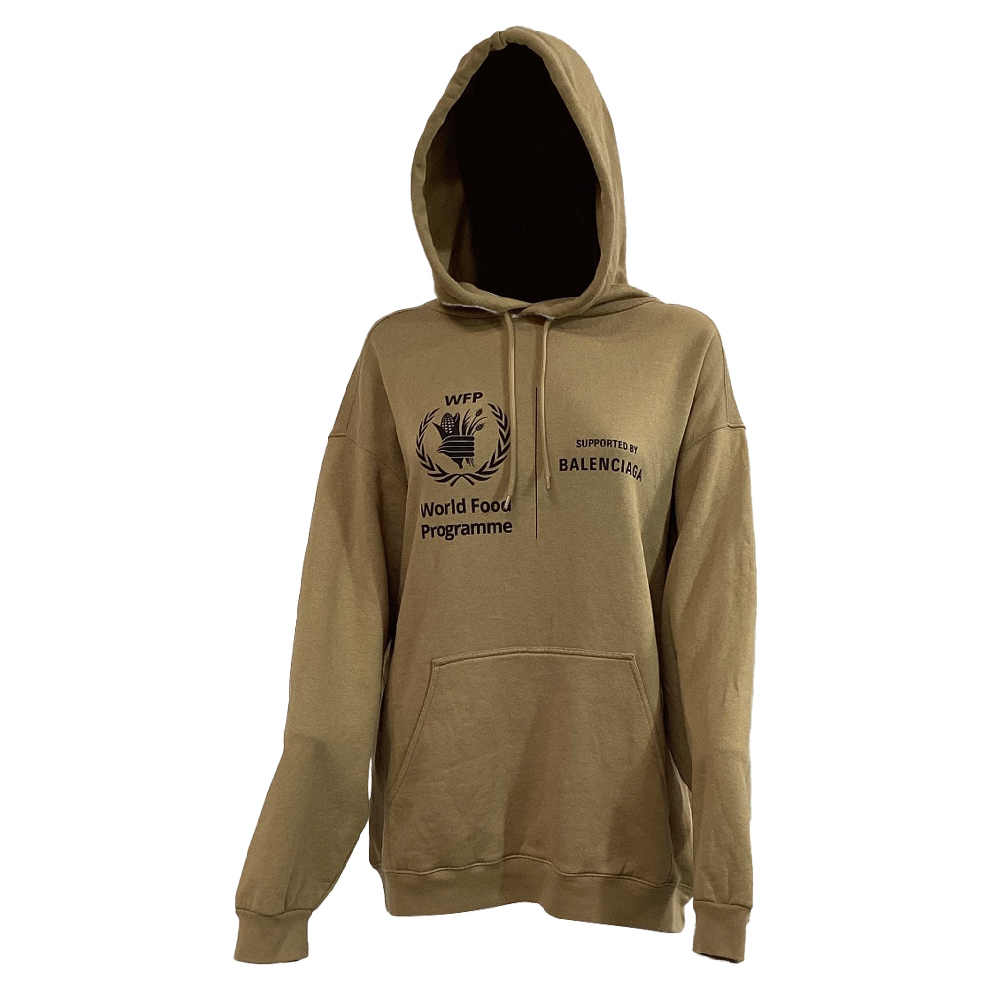 Balenciaga X World Food Programme Hoodie In Brown Cotton