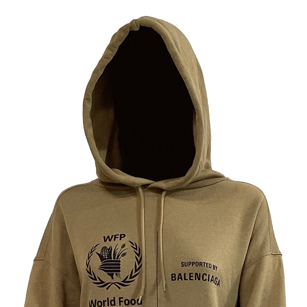 Balenciaga X World Food Programme Hoodie In Brown Cotton
