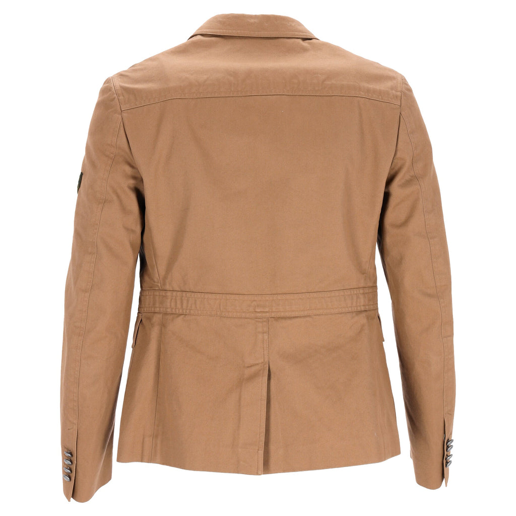 Gucci Military Single-Breasted Blazer with Pockets in Brown Cotton