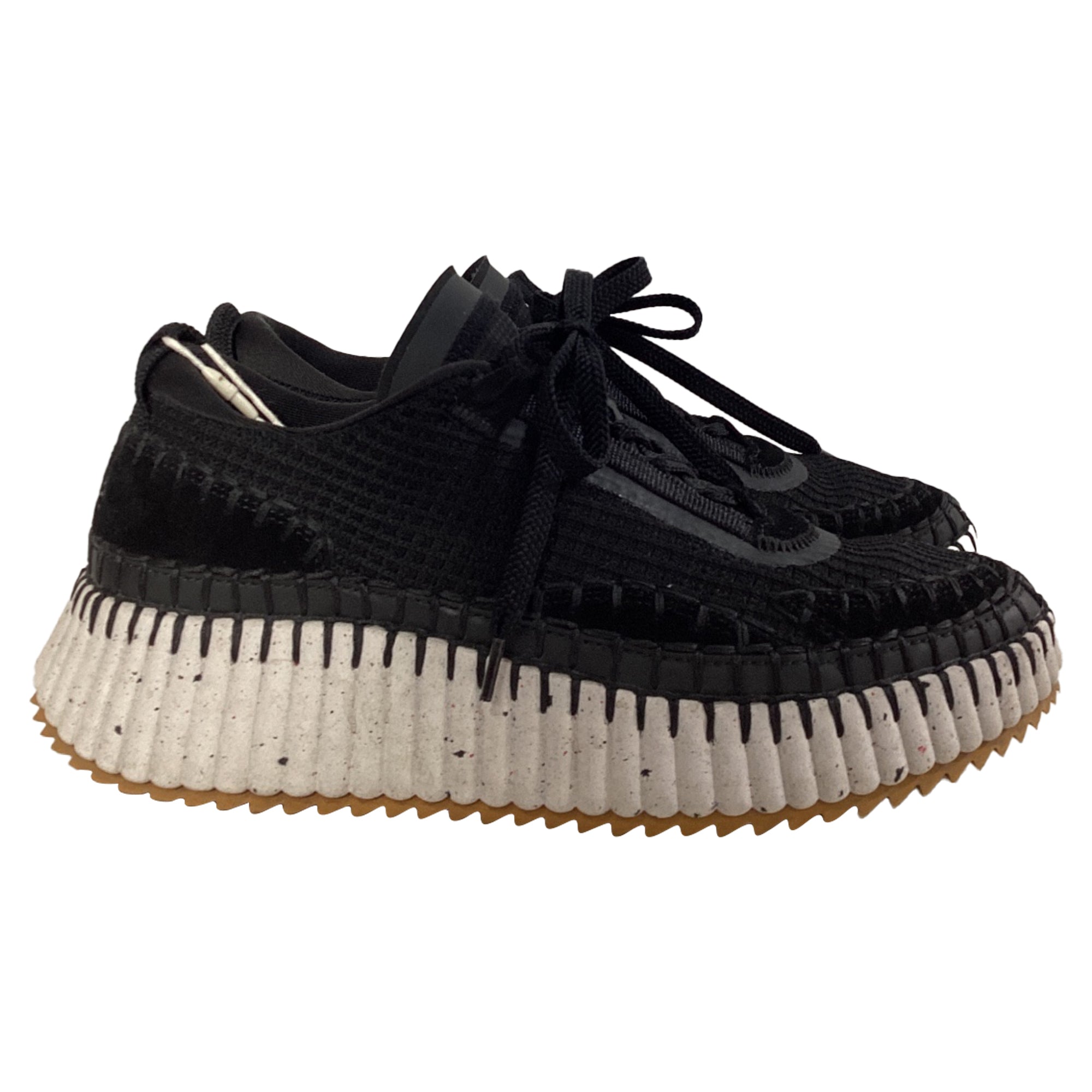 Women's Chloé Nama Mesh Sneakers in Black Polyester