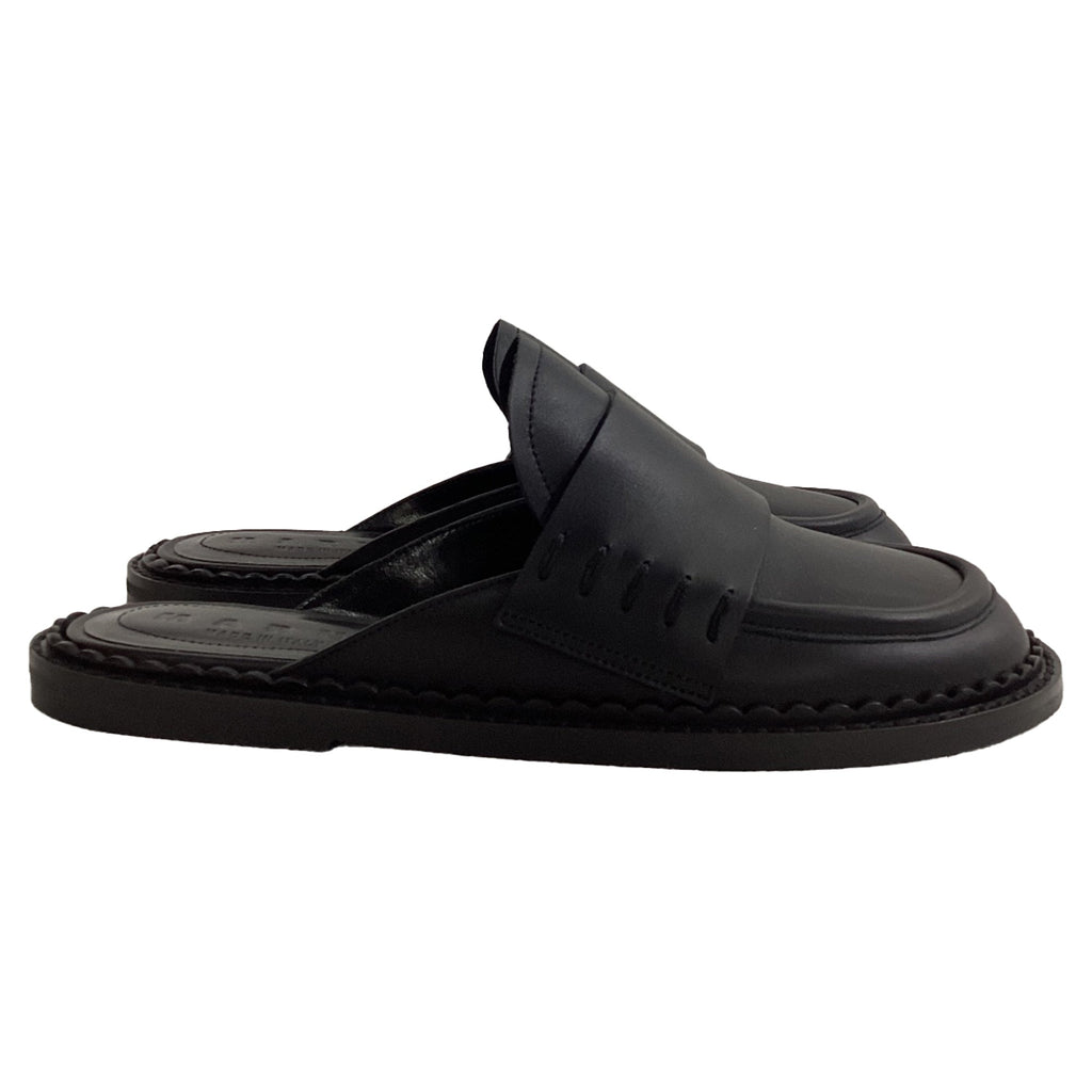 Women's  Marni Loafer Mules in Black Leather