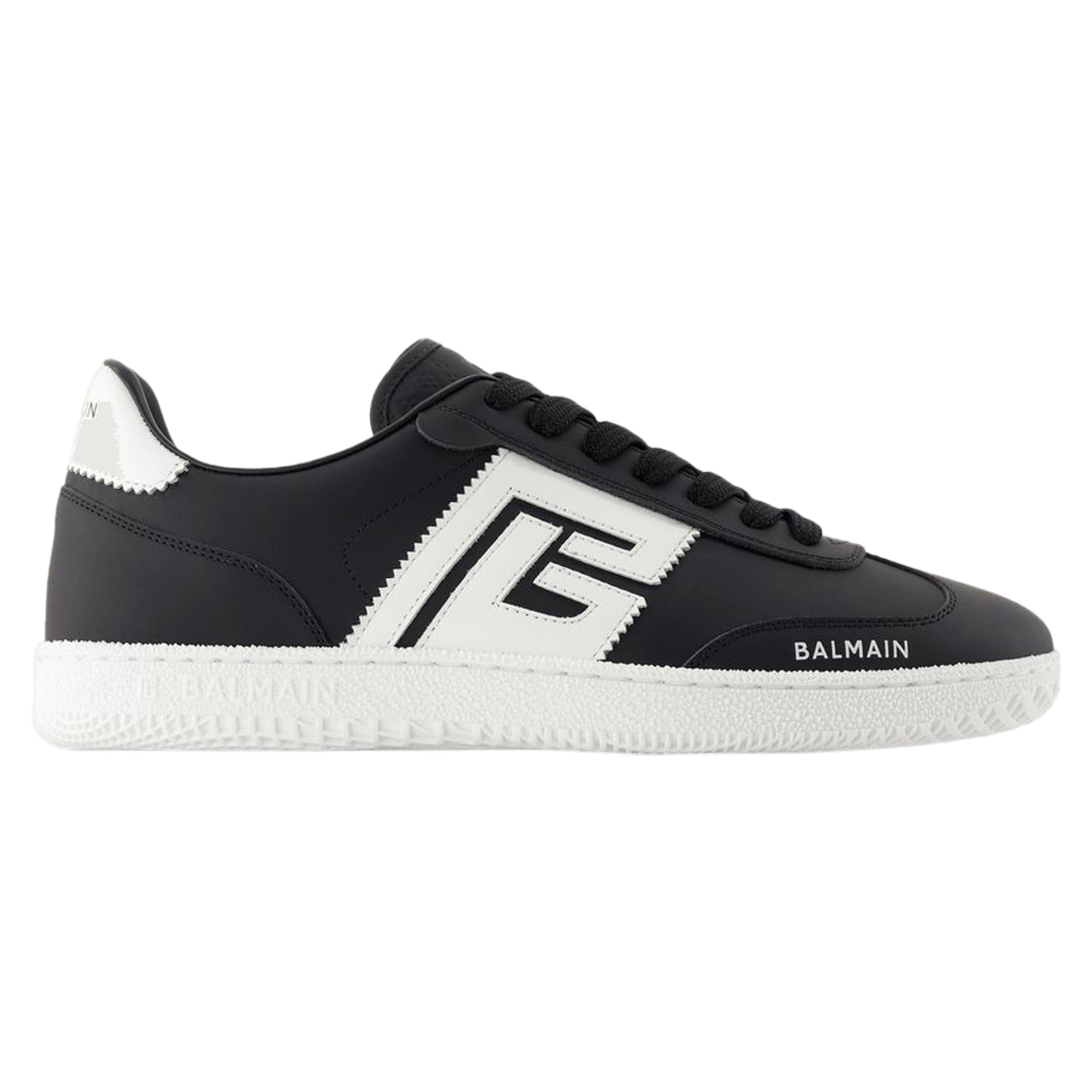 Women's Swan Sneakers - Balmain - Leather - Black/White