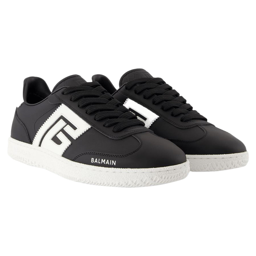 Women's Swan Sneakers - Balmain - Leather - Black/White