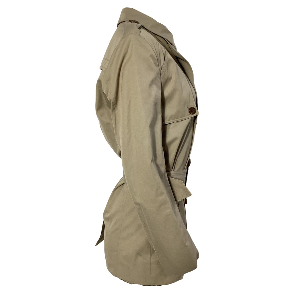 Dior Belted Double-Breasted Trench Coat in Brown Cotton