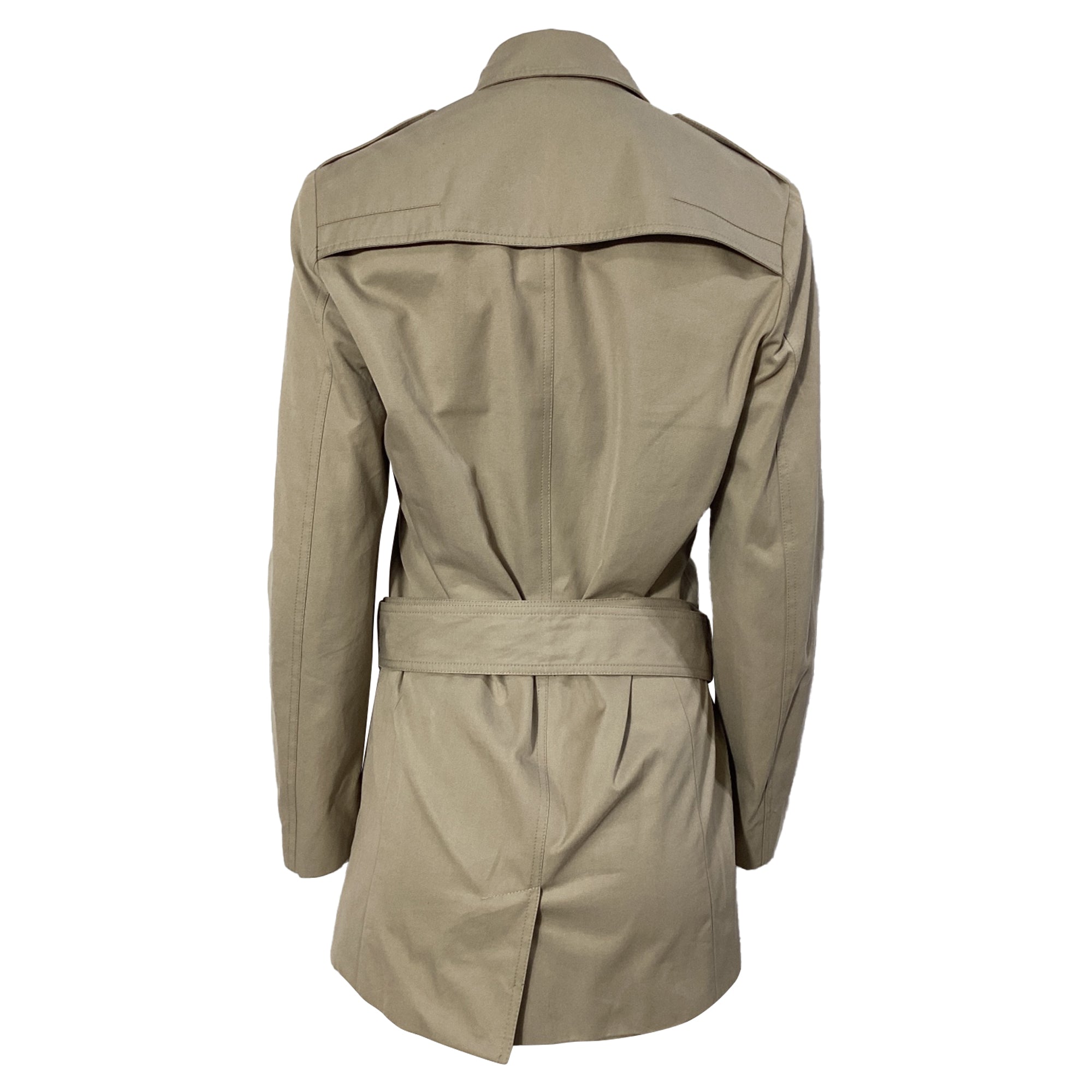 Dior Belted Double-Breasted Trench Coat in Brown Cotton