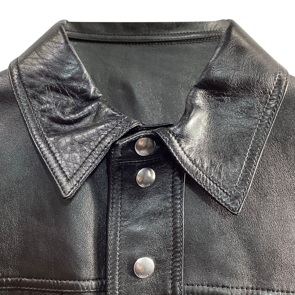 Celine x Hedi Slimane Studded Jacket in Black Lamb Leather