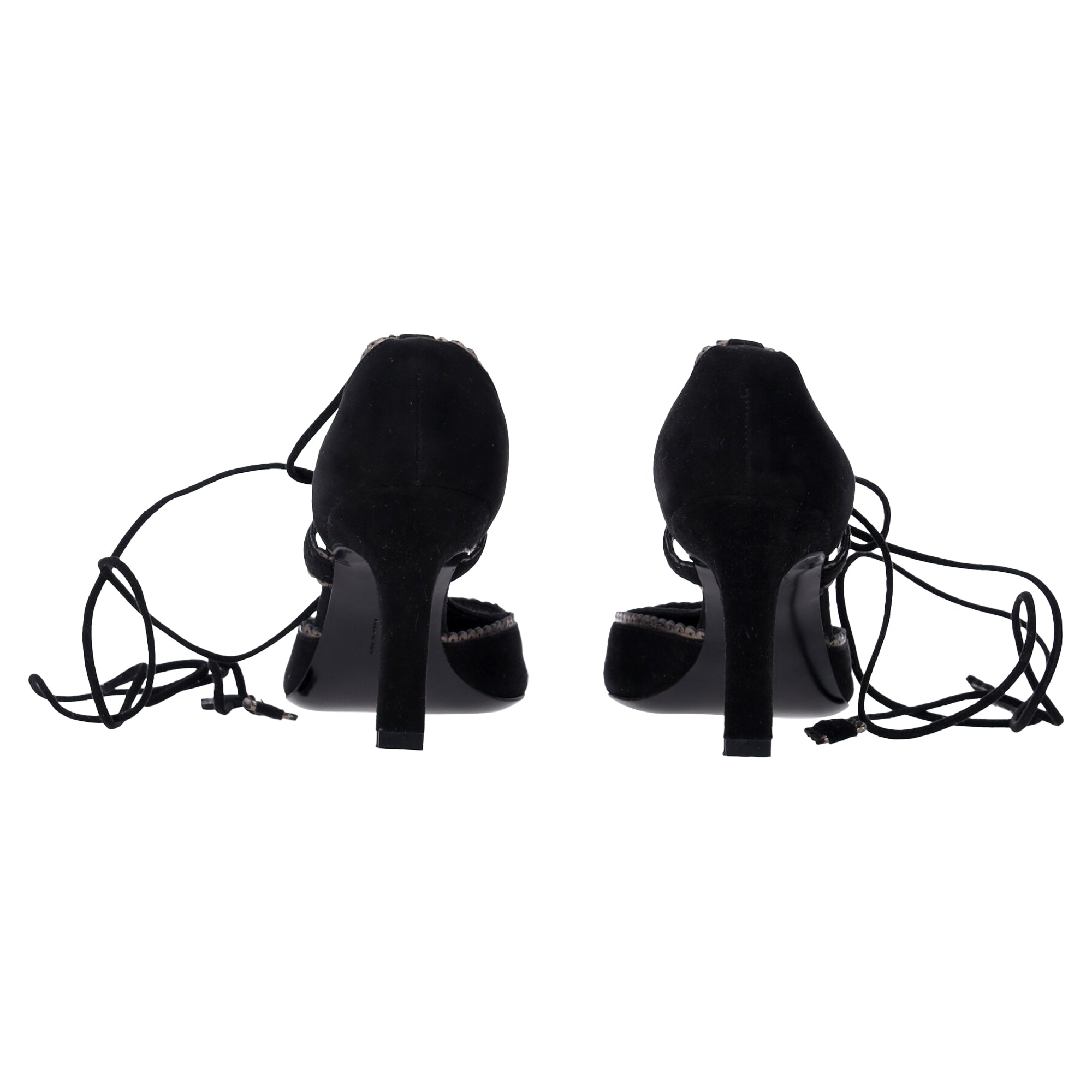 Women's Givenchy Lace Up Pointed Pumps in Black Suede