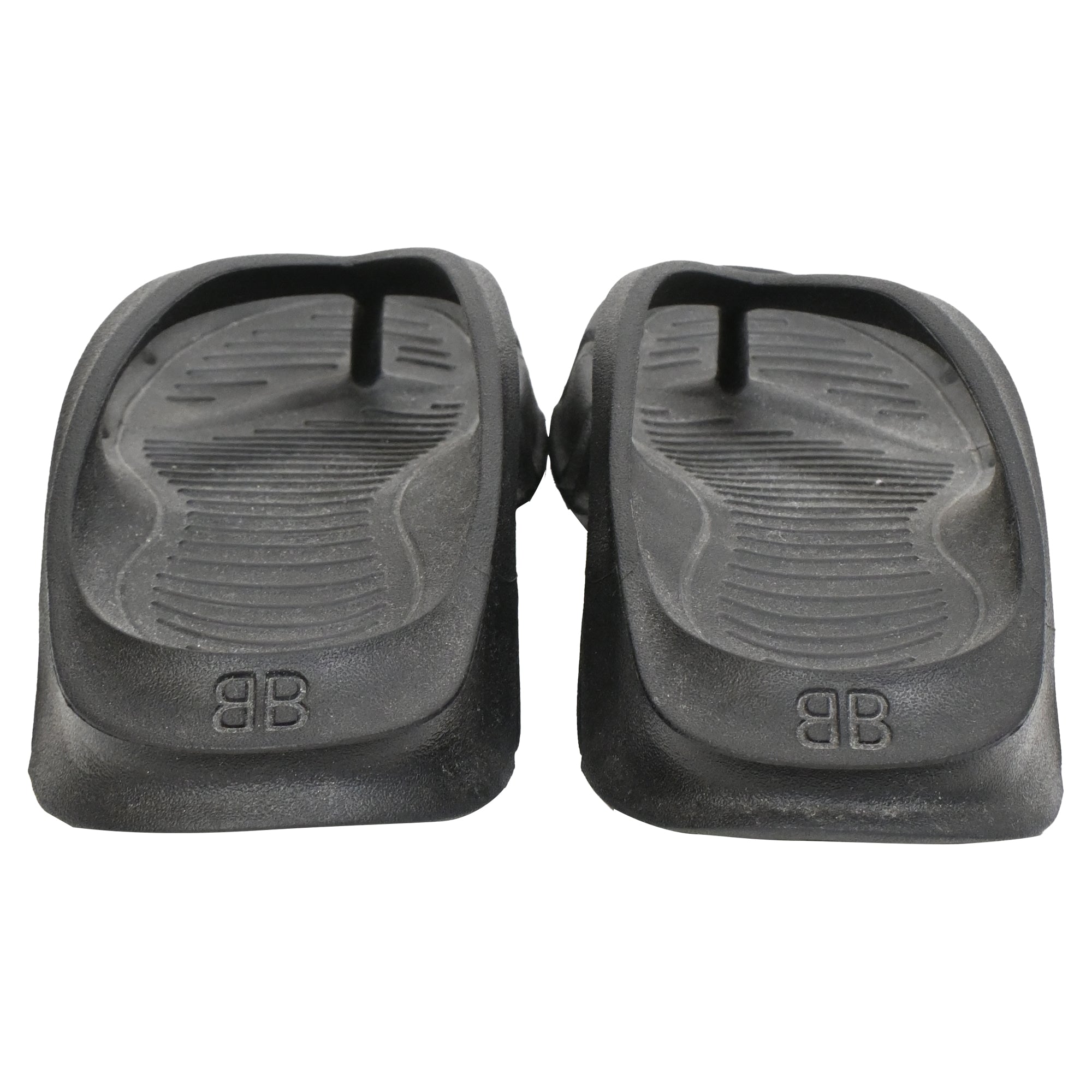 Men's Balenciaga Mold Thong Sandals in Black Rubber