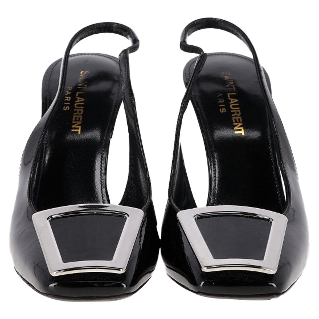 Saint Laurent Pablo Slingback Pumps in Black Leather