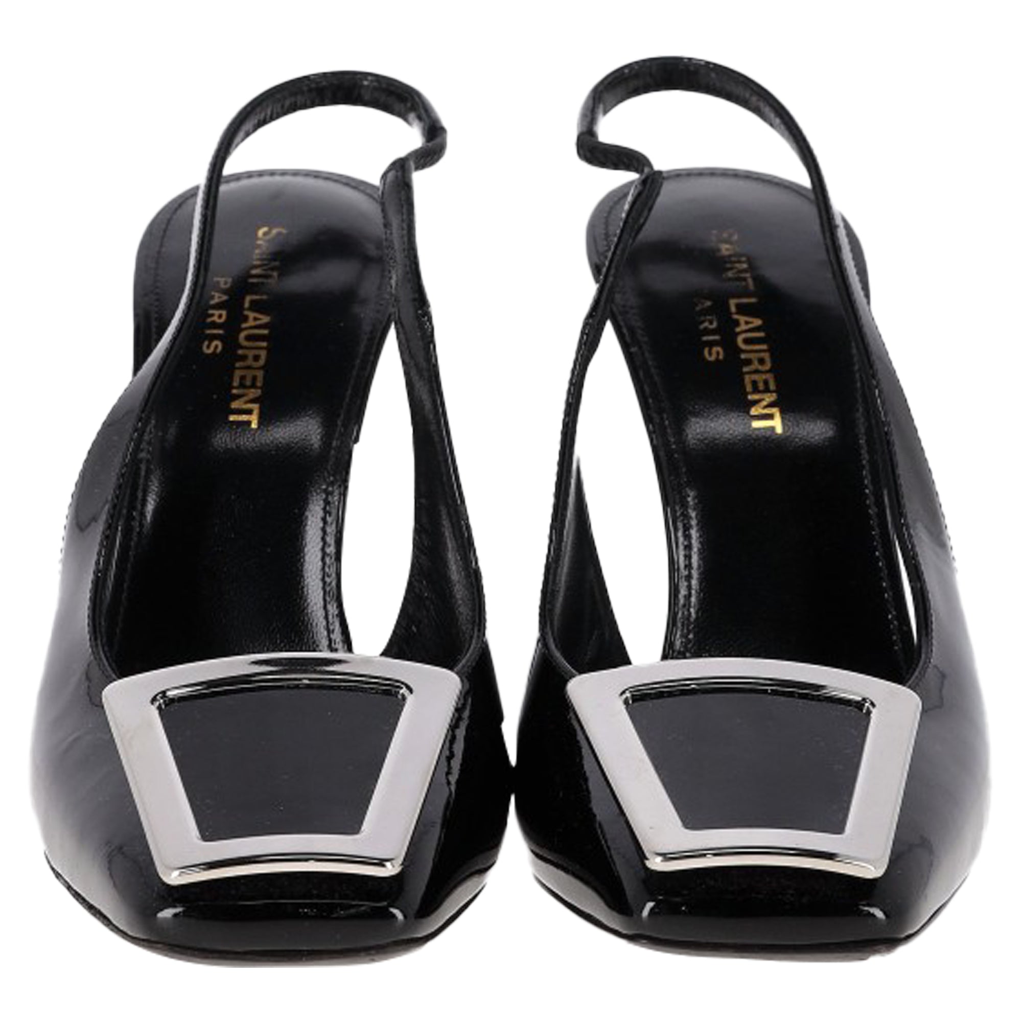 Saint Laurent Pablo Slingback Pumps in Black Leather
