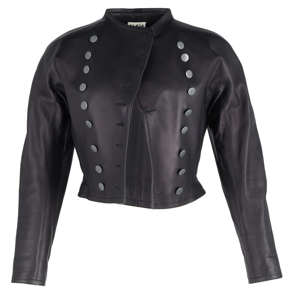 Alaïa Buttoned Jacket in Black Leather