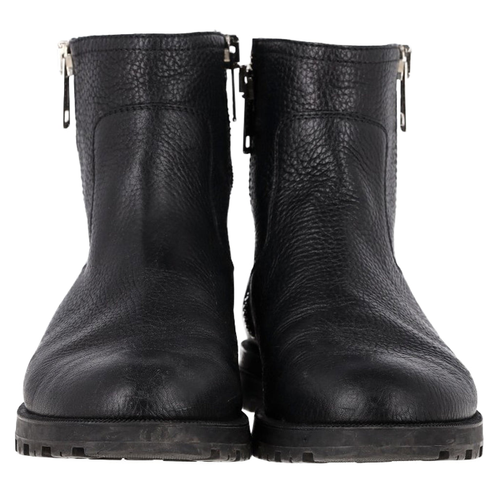Gucci Micro GG Zipped Ankle Boots in Black Leather