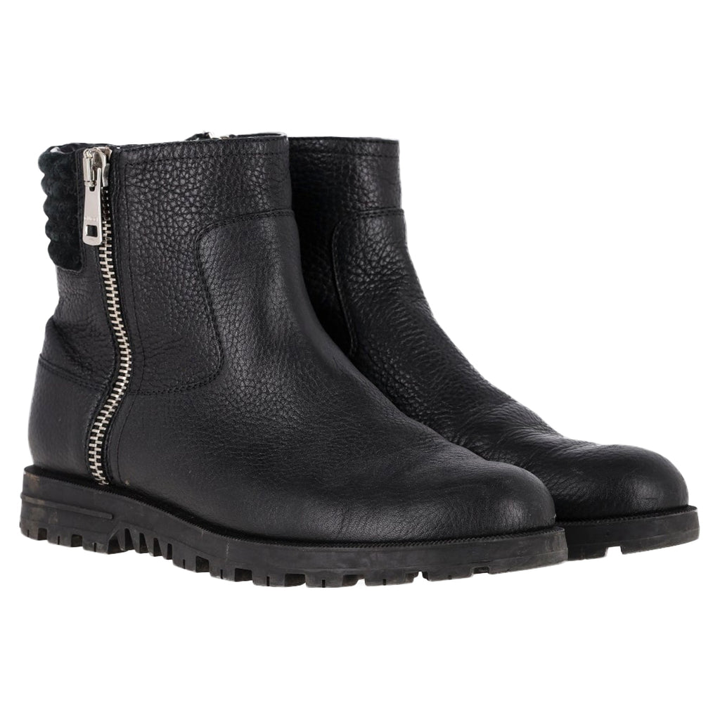 Gucci Micro GG Zipped Ankle Boots in Black Leather