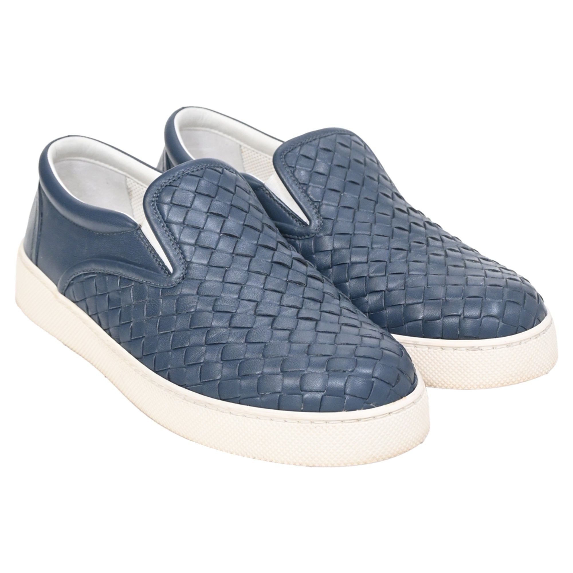 Bottega Veneta Dodger Slip-On Sneakers in Blue Leather