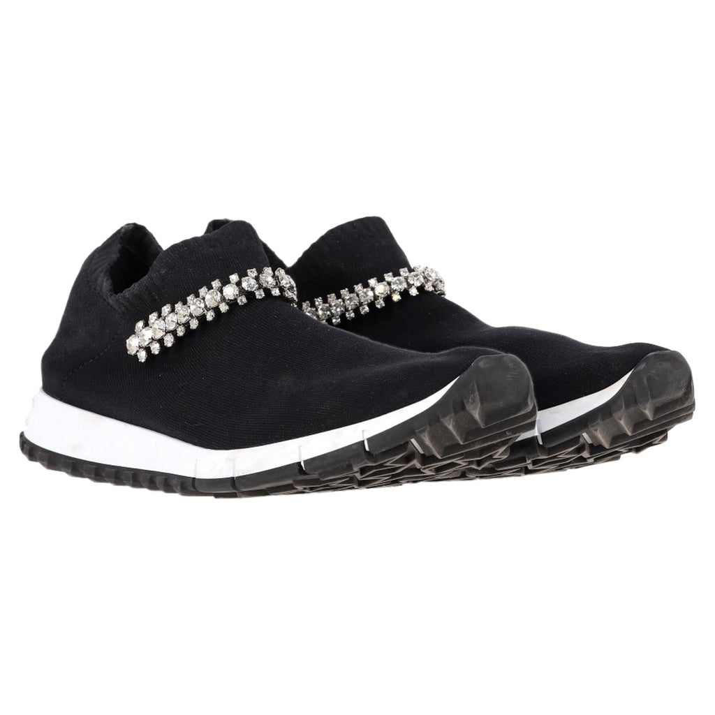 Women's Jimmy Choo Verona Slip-On Sneakers in Black Polyester