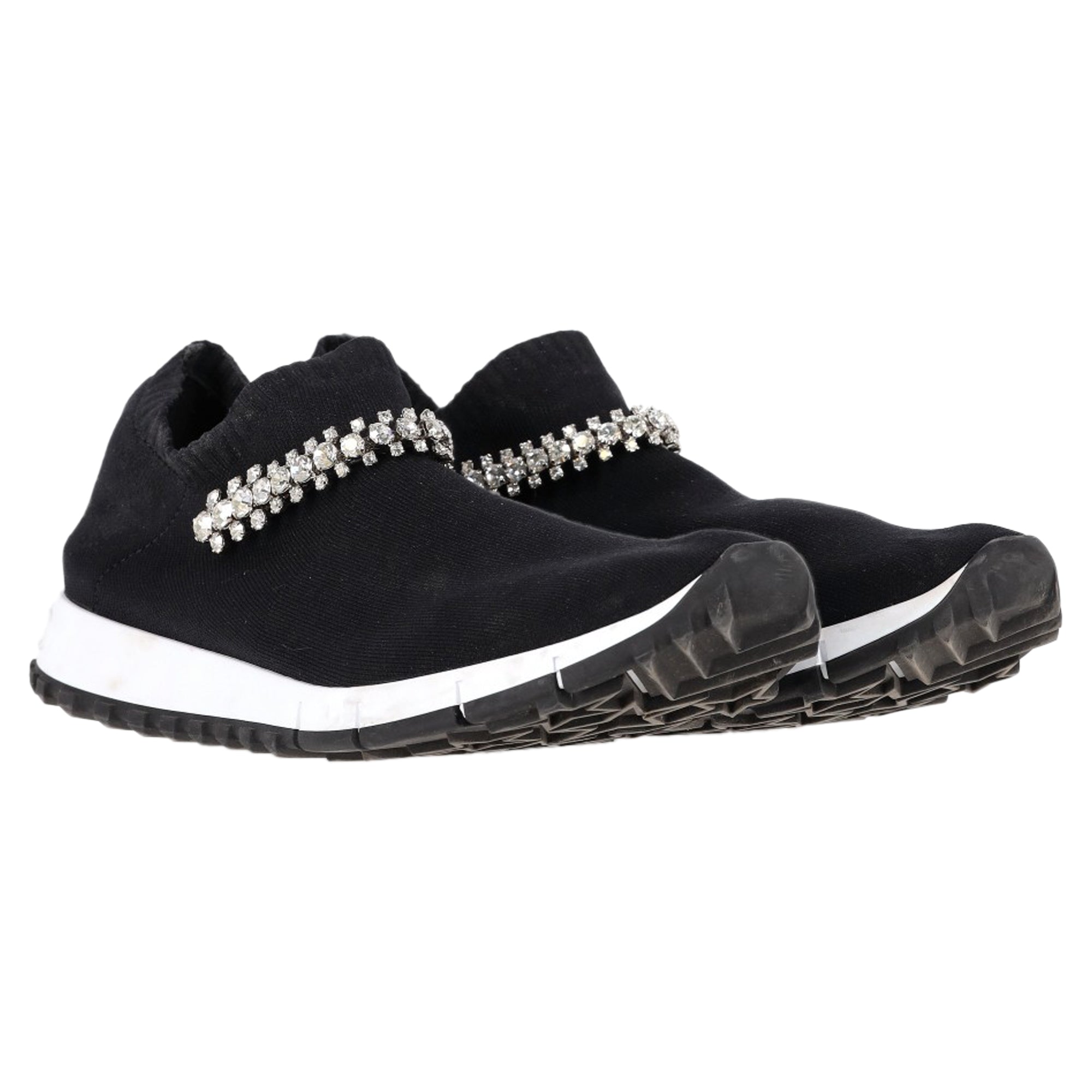 Women's Jimmy Choo Verona Slip-On Sneakers in Black Polyester